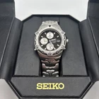Vintage Seiko 7T32-6M49 Chronograph Alarm Men's Wrist Watch Japan 100m WITH BOX