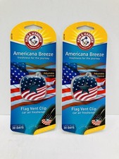 Arm Hammer Americana Breeze Flag Vent Clip Car Air Freshener Lot Of 2