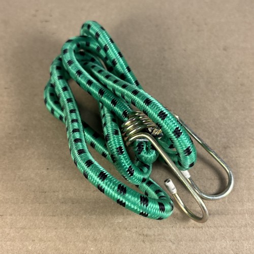 1 VTG USED Green Snake Style Hooked 55" Bungee Cord Rubber Heavy Duty USA