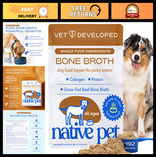 Bone Broth for Dogs  Cats - Real Beef Toppers, Hydration  Nutrition, 192 Scoop