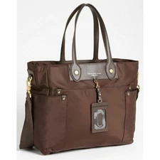 Marc Jacobs by Brown Preppy Nylon Eliz-a-baby Tote bag $348 Shopper Logo Womens