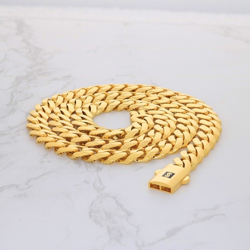 14k Yellow Gold Royal Monaco Miami Cuban Link 9mm Chain Bracelet Mens Women 7.5" - Picture 8 of 11