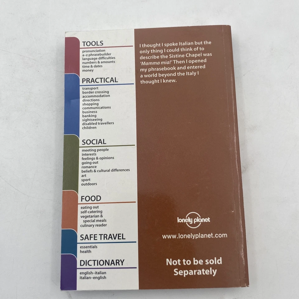Italian: Lonely Planet phrasebooks / With Over 2000-Word Two-Way Dictionary - Image 2 of 4