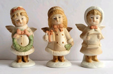 Rare Set 3 Vintage Lefton Christmas Angel Fig...