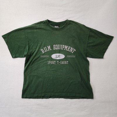 Vintage 90s Bum Equipment T Shirt Mens Large Green Boxy Sport Single Stitch Tee 