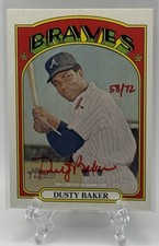 Dusty Baker 2021 Topps Heritage Real One Red Ink On-Card Auto /72! Braves