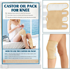 2 Pack Castor Oil Pack Wrap, Castor Oil Wrap for Knee Elbow Arm Thigh, Reusable