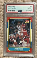 1986 FLEER BASKETBALL #80 NORM NIXON PSA 8 NM MINT CENTERED