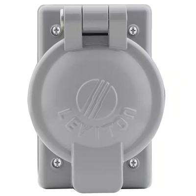 1-Gang Weather-Resistant FS Mount Cover Plate with Vertical Self Closing Lid for