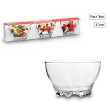Glasschale 3er Set klar 10,5 cm Dessert Obst Snack Servierschalen Schale rund