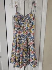 LL Bean Signature Dress Size 6 Fit And Flare Butterfly Vintage Y2K