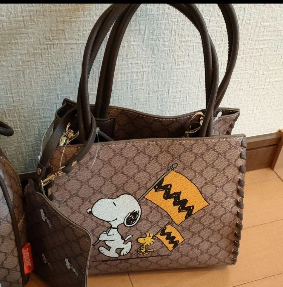 Snoopy Shimamura Collaboration 2Way Shoulder Bag Hand Macadam Japan peanut gifts - Image 2 of 2