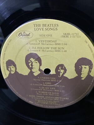 The Beatles Lp Love Songs 1977 V. G+ Capitol Skbl-11711 With