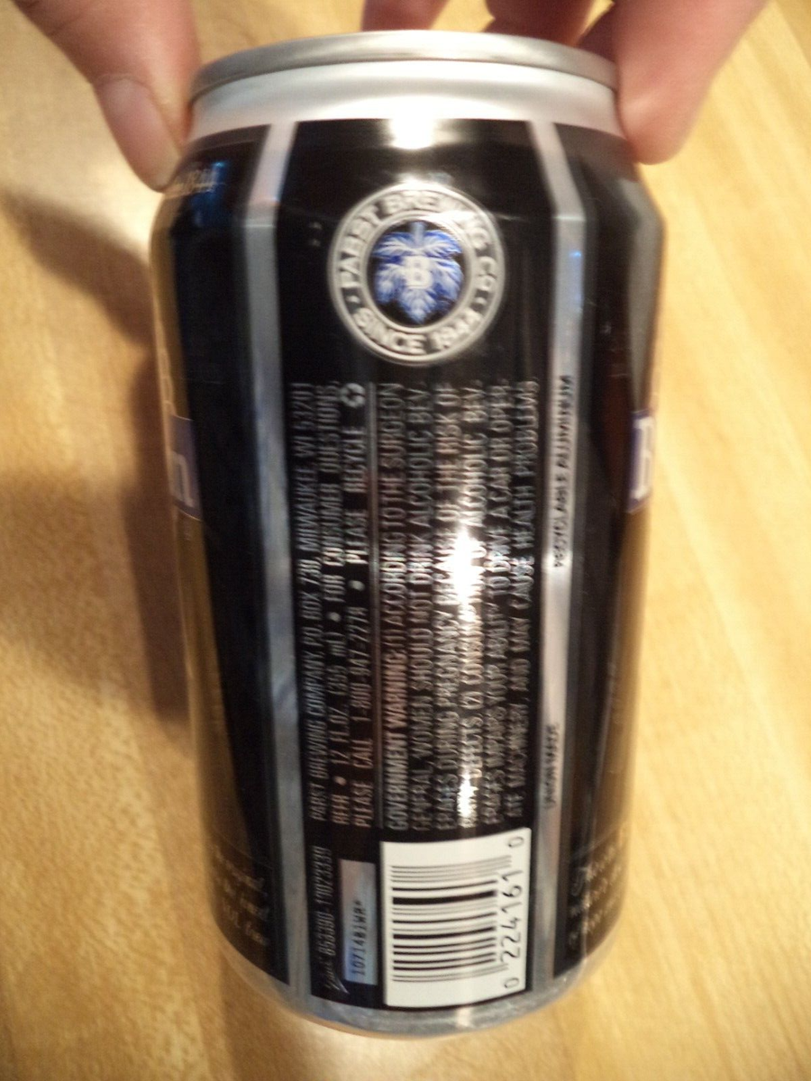 PABST BLUE RIBBON EXTRA 6.5% ALC/VOL 12 OZ ALUMINUM BEER CAN BAR