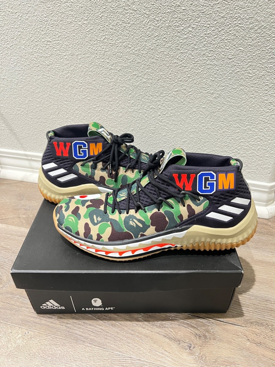 シューズ(男性用) A BATHING APE ADIDAS DAME 4 PACK GREEN Size 9 - adidas Dame 4 x A Bathing Ape Green Camo 2018 | eBay