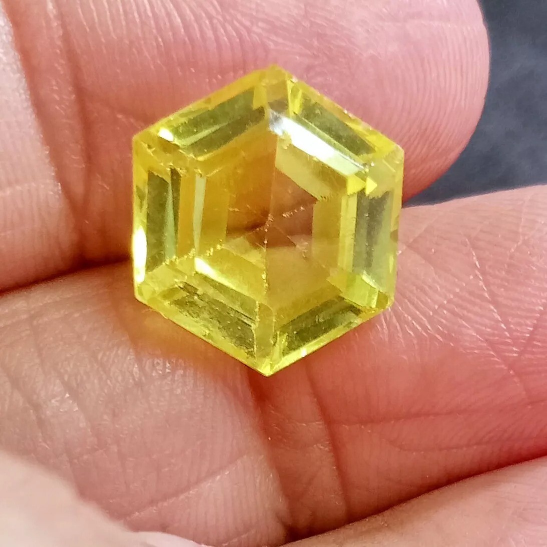 Yellow Sapphire Hexagon Cut 12-13 Ct Ceylon Loose Natural Certified Gem