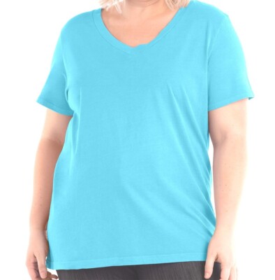 FRESH PRODUCE 1X Blue fin Blue $42 Allure Jersey Cotton SS Tee Top NWT New