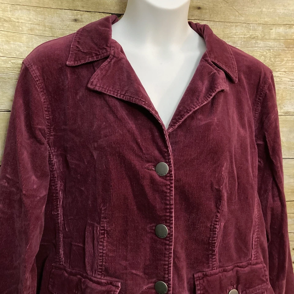 Blazer Chaqueta Venezia Talla 22/24 Pana Borgoña 3 Botones Manga Larga Bolsillos Foto 3 de 4