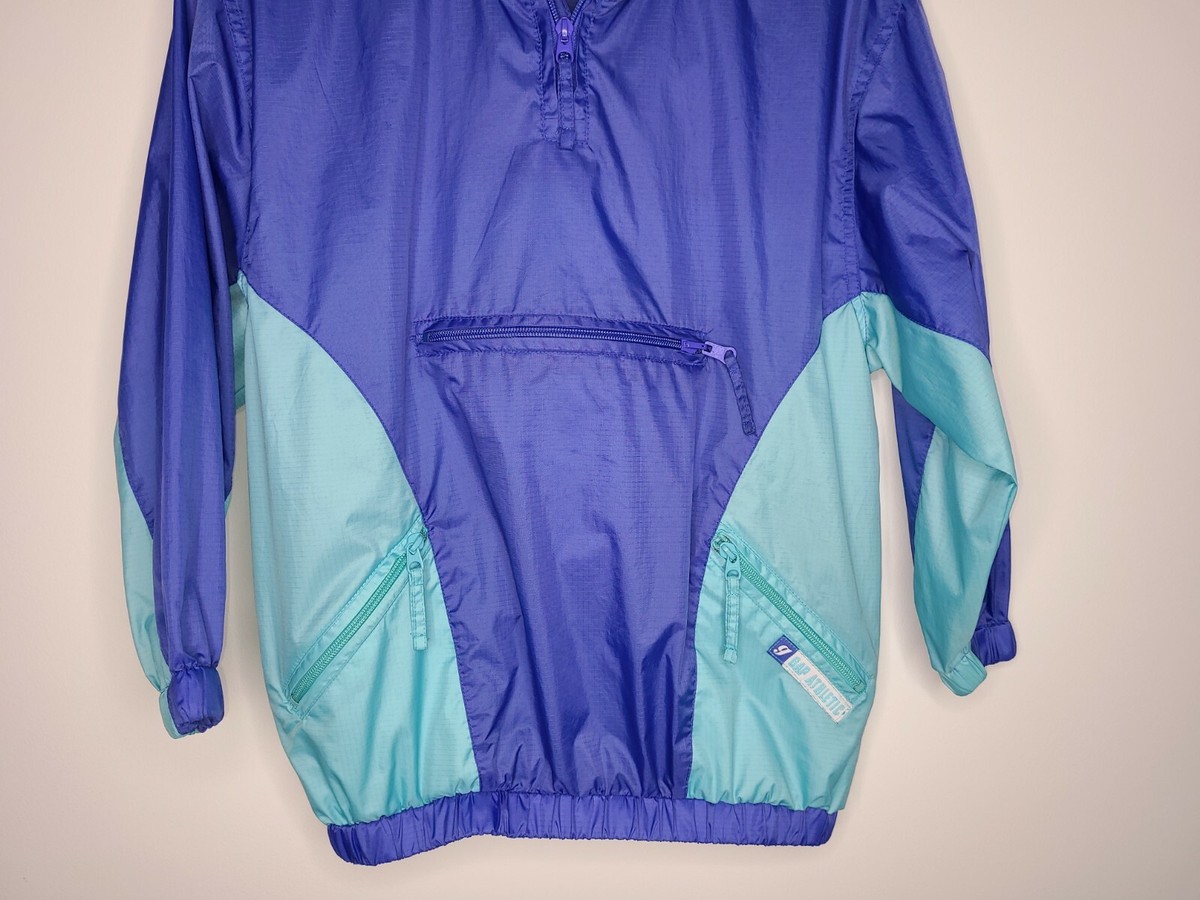 Vintage GAP Pullover Blue Anorak Nylon Windbreaker With Hood 1990s 