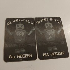 2x TIN ROBOT MENAGE-A-TECH 1986 BACKSTAGE All Access Summer Tour PASS