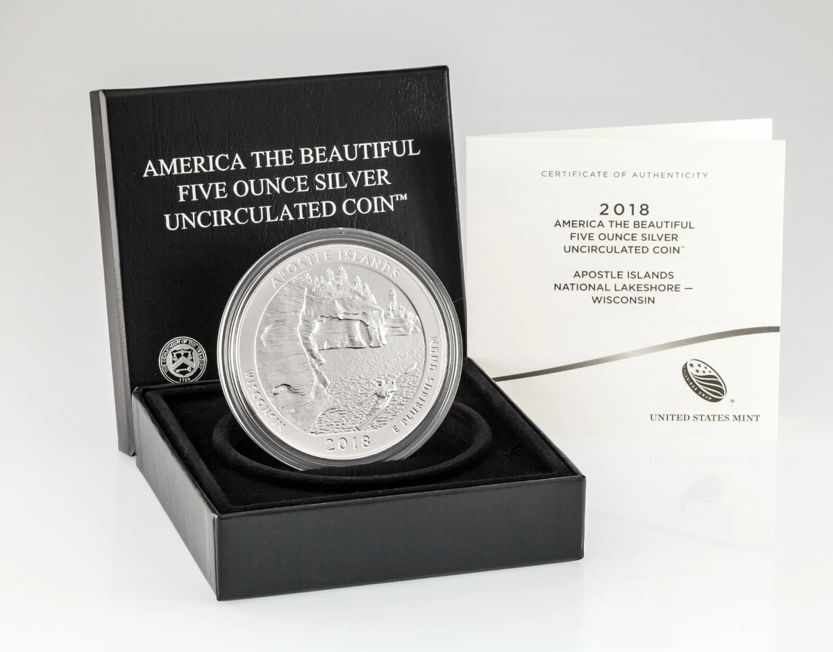 2018 5 Oz. Atb Apóstol Islas Nat 'L Lakeshore Plateado Redondo Con / Caja Y COA