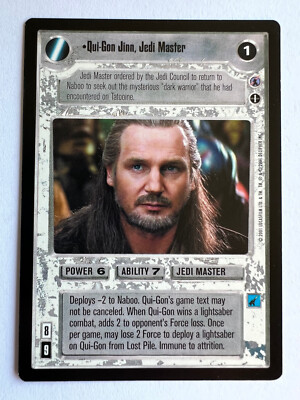 Star Wars CCG Reflections 3 REF III Qui-Gon Jinn, Jedi Master LP/NM SWCCG