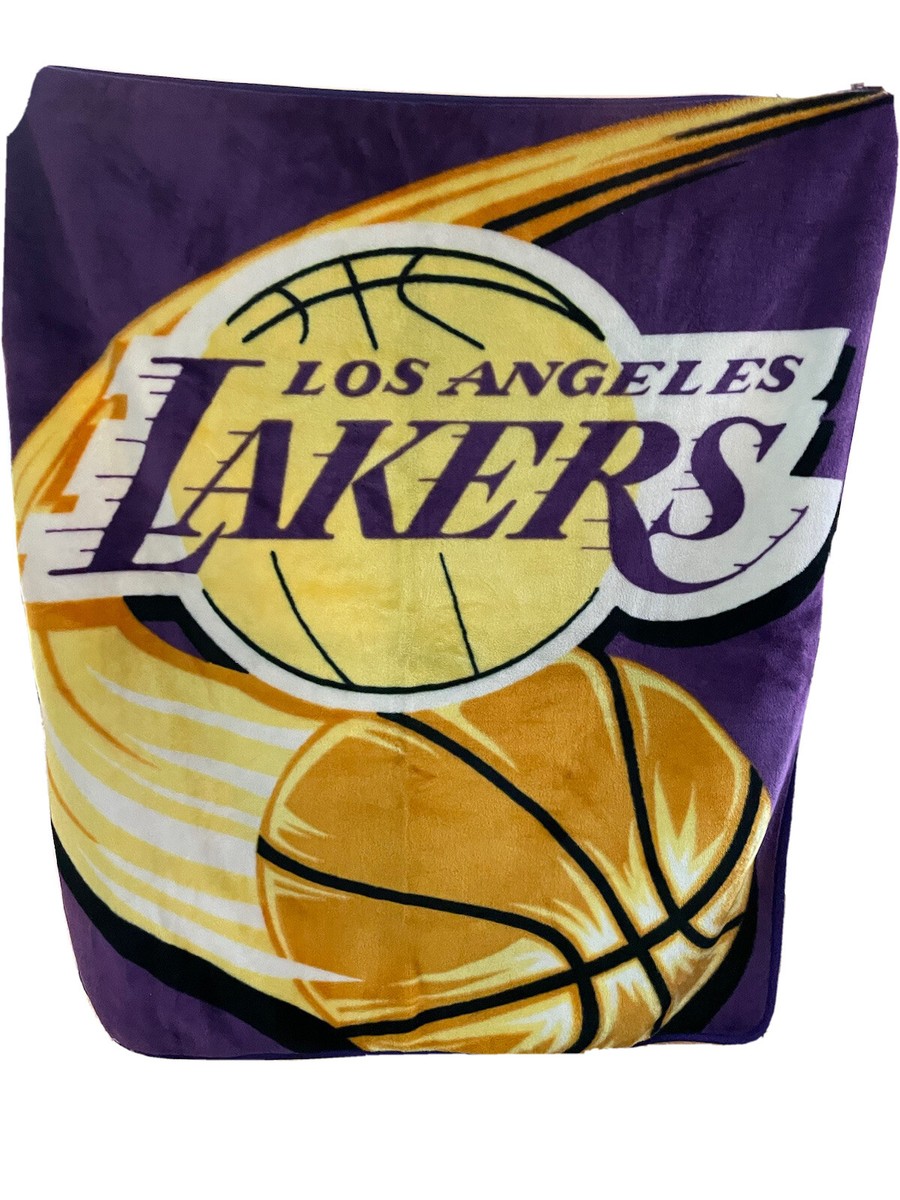 Vintage Los Angeles LAKERS NBA Basketball Fleece Blanket Throw 56