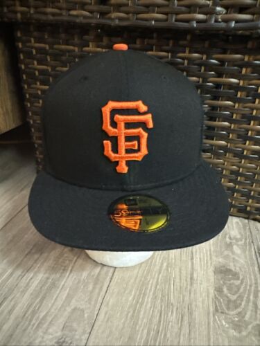 San Francisco Giants 59FIFTY Men's 7 1/8 Fitted New Era Hat Cap Black/Orange