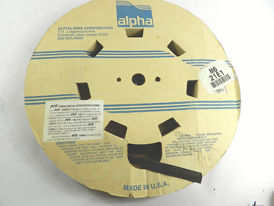 Alpha M1621E1 Heat Shrink Fabric 1/2'' inch Black Approximately 20' Feet ATTIC