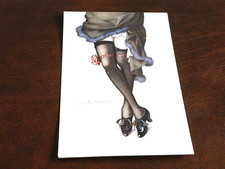 ORIGINAL  LEO FONTAN SIGNED ART NOUVEAU GLAMOUR RISQUE POSTCARD, LES BAS.