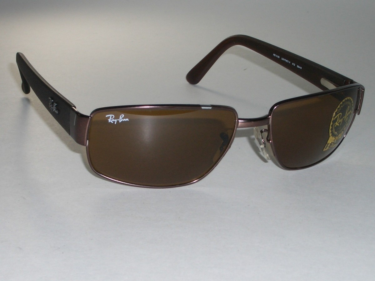 RAY BAN ITALY RB3189 LEATHER II 58[]16 B15 BROWNISH FLEX METAL
