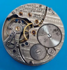 16 SIZE SOUTH BEND 17 JEWEL GRADE 211 MODEL 2 POCKET WATCH MOVEMENT PARTS