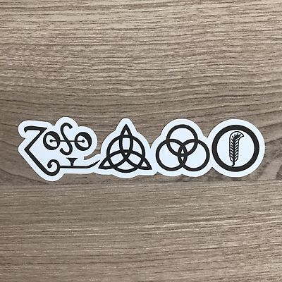 Led Zeppelin Symbols Vinyl Sticker | 5 Inches Wide | BOGO Deal | Multi-Color, USA Made