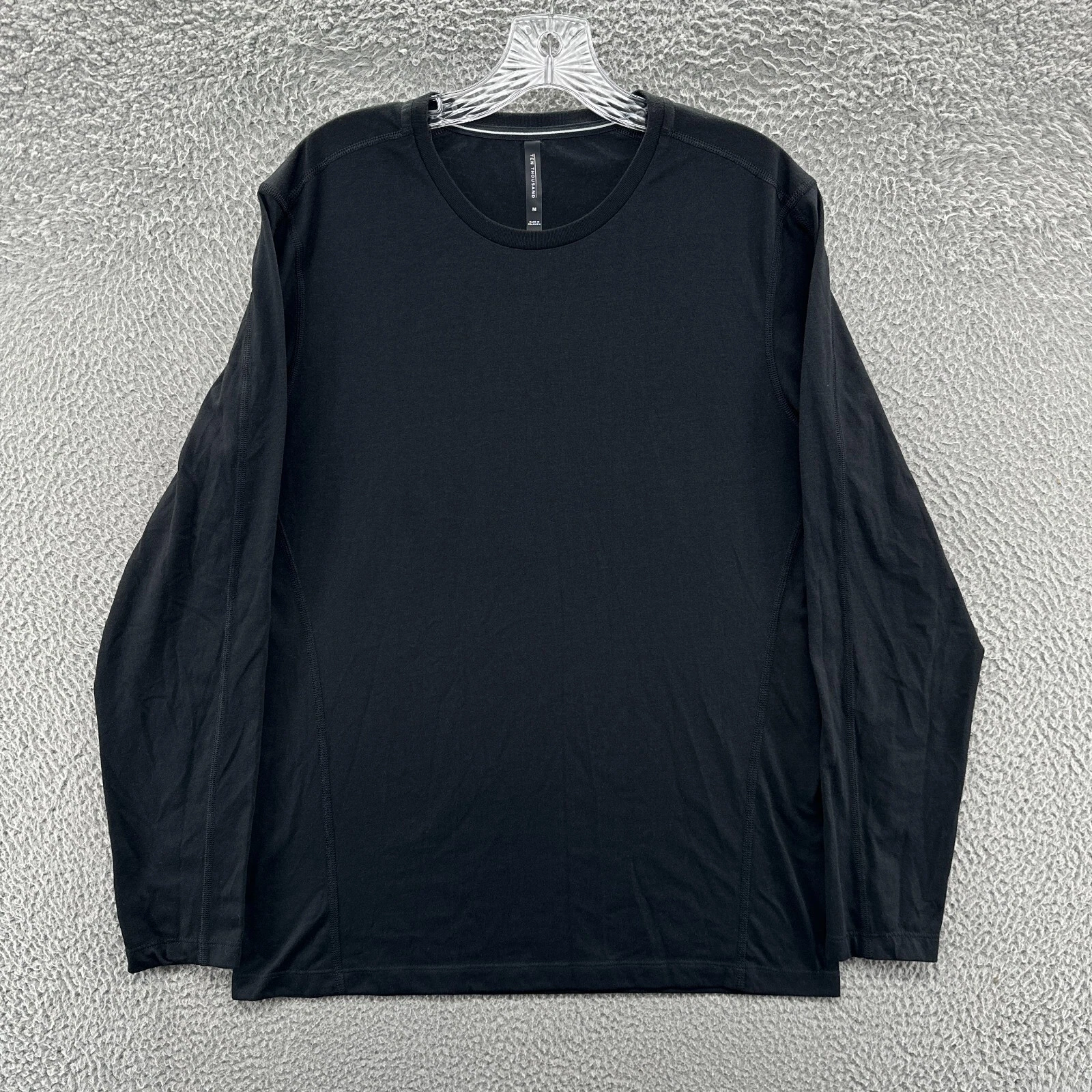 Ten Thousand Shirt Mens Medium M Black Versatile Long Sleeve Gym Running Golf