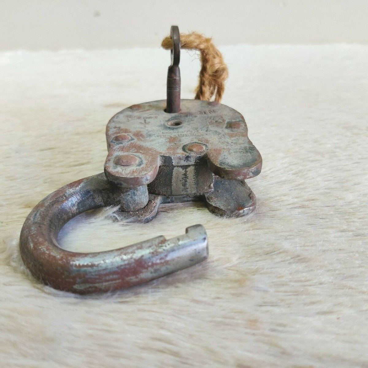 1960s Vintage Harais & Co 6 Levers Iron Padlock Decorative