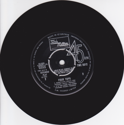 Four Tops"Four Tops"Tamla Motown EP TME 2012 7" MONO E/P P/S VINYL 45rpm - Picture 3 of 5