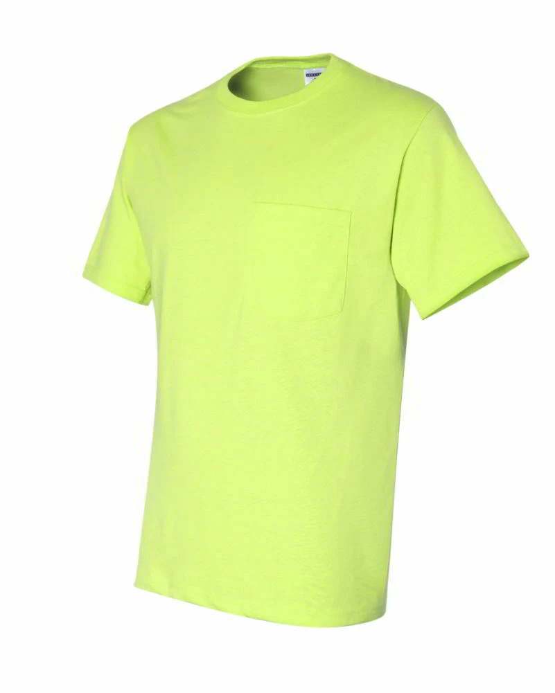 Camiseta 50% Algodón 50% Poliéster – Talla 5XL, Color Verde Bosque, Con Bolsillo
