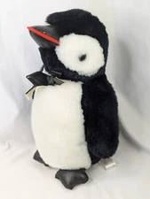 HugFun Penguin Plush 10 Inch Black White Vinyl Beak Feet 106560 Stuffed Animal
