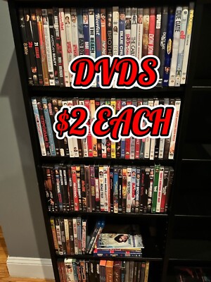  DVD MOVIES $2 Each. Flat shipping rate for total purchase. Volume discount! 