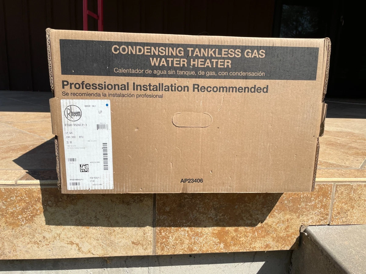 Rheem Indoor Tankless Water Heater 9.5GPM Liquid Propane RTGH-95DVLP-3 NEW  | eBay