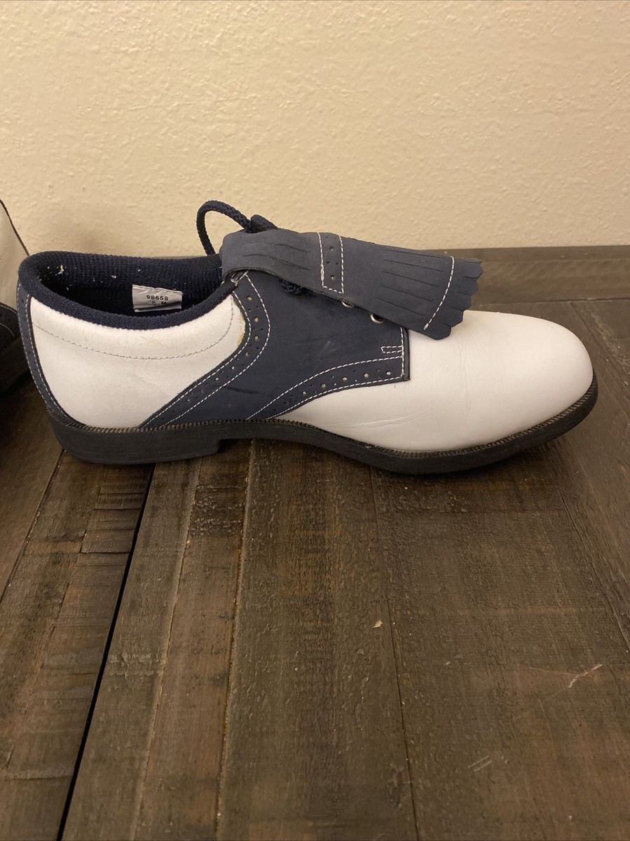 footjoy シューズ FootJoy Blue Joy Golf Shoe Womens Sz 8M White and Blue Lace Up