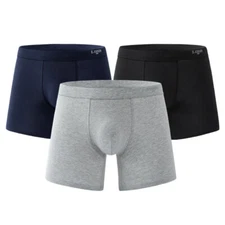 Sports Quick Drying Antibacterial Long Crotch Pants Men's Cotton Boxer Briefs