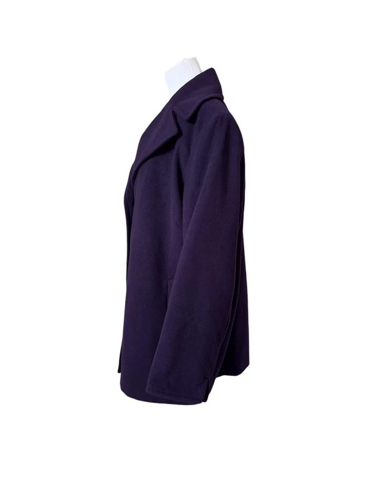 Abrigo Calvin Klein Solapa Ancha Púrpura Invierno Guisante 2X Ropa Exterior Súper Suave Colorido Foto 3 de 4