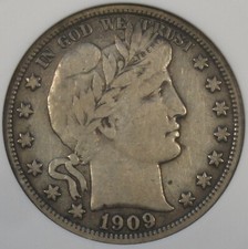 1909 Barber Half Dollar 50c ANACS Certified VF30 Old Small Holder