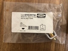 HUBBELL SFRCRFFW Snap Fit, RCA to RCA, White, Red Term