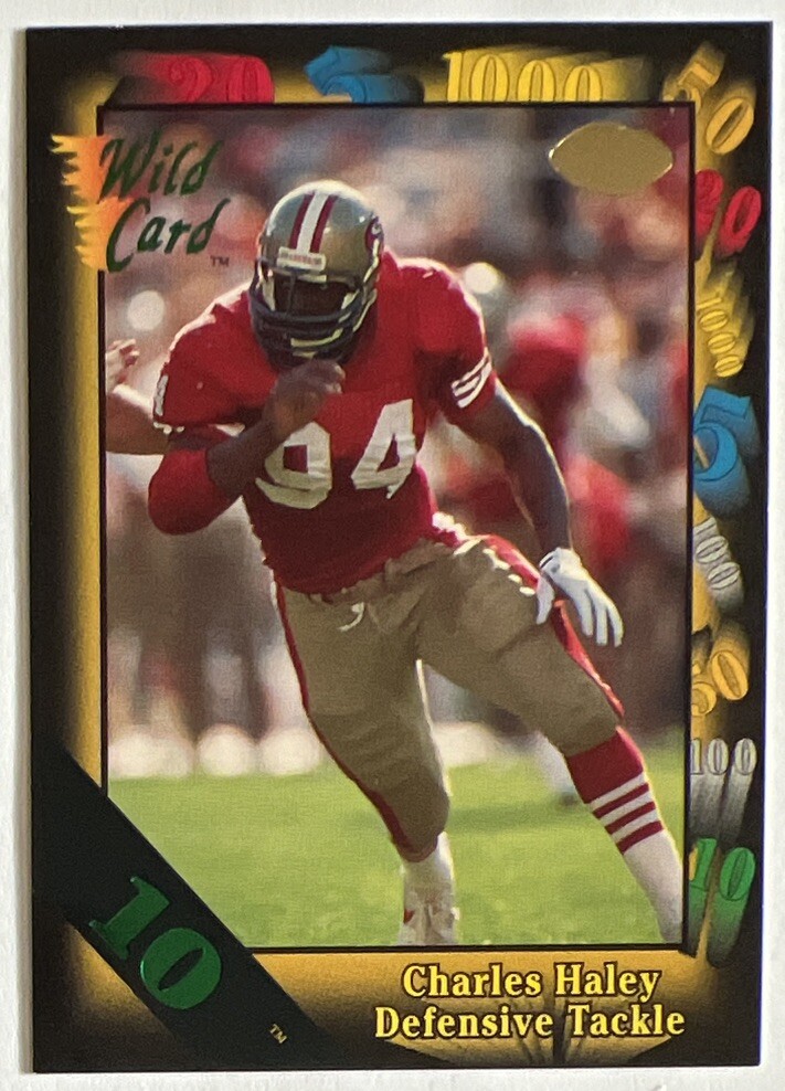 Charles Haley 1991 Wild Card 10-Stripe Parallel #62 San Francisco 49ers ESE
