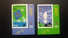 O) 2007 AZERBAIJAN, PROOF, EUROPA UNION, SCOUTING, SCOUT - KITE, DOVE  - TENTS -