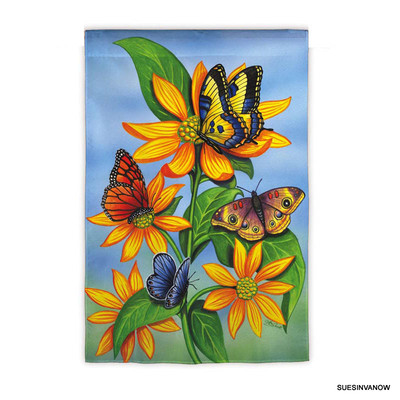 Garden Flag Descending Butterfly Evergreen Flag Presents Silk Reflections Spring