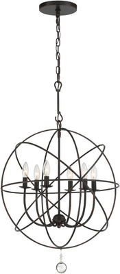 Solaris 6 Light Bronze Sphere Chandelier - Ceiling Light Fixture - Chandeliers f