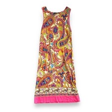 Dolce & Gabbana Paisley Colorful Sleeveless Summer Shift dress